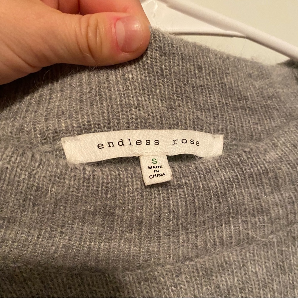 Endless Rose Solid Gray Fuzzy Ruffled Layered Lon… - image 4